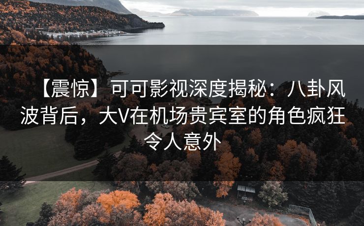 【震惊】可可影视深度揭秘：八卦风波背后，大V在机场贵宾室的角色疯狂令人意外