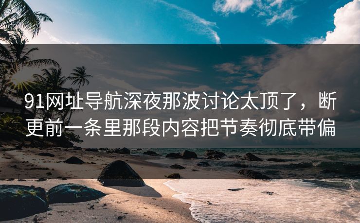 91网址导航深夜那波讨论太顶了，断更前一条里那段内容把节奏彻底带偏